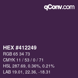 Color code: HEX #412249 | qconv.com