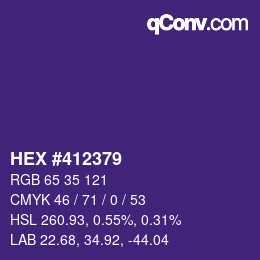 Color code: HEX #412379 | qconv.com