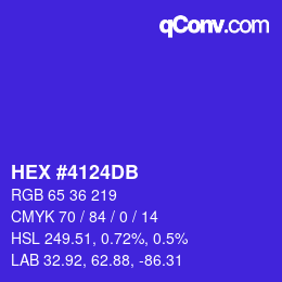 颜色代码: HEX #4124DB | qconv.com