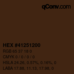 Color code: HEX #41251200 | qconv.com