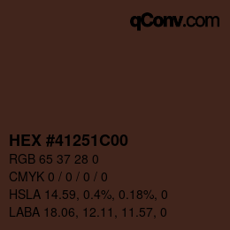 Color code: HEX #41251C00 | qconv.com