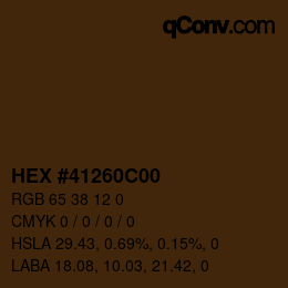 Color code: HEX #41260C00 | qconv.com