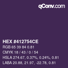 Farbcode: HEX #412754CE | qconv.com