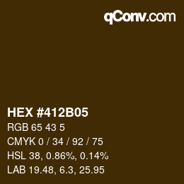 Color code: HEX #412B05 | qconv.com