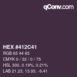 カラーコード: HEX #412C41 | qconv.com