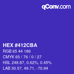 Color code: HEX #412CBA | qconv.com