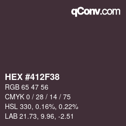 カラーコード: HEX #412F38 | qconv.com