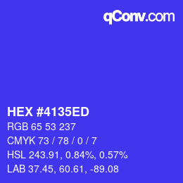 Color code: HEX #4135ED | qconv.com