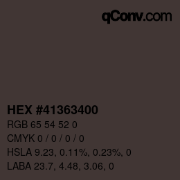 カラーコード: HEX #41363400 | qconv.com