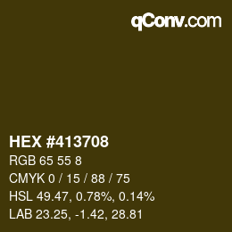 Color code: HEX #413708 | qconv.com