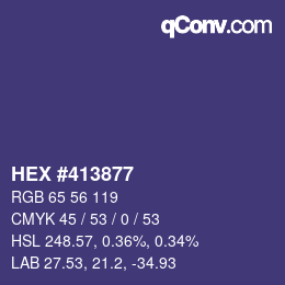Color code: HEX #413877 | qconv.com