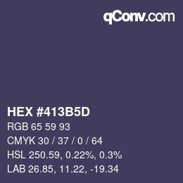 カラーコード: HEX #413B5D | qconv.com