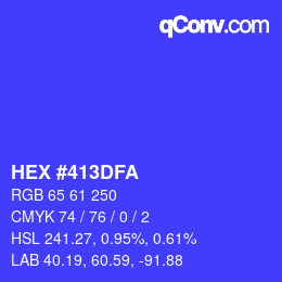 Color code: HEX #413DFA | qconv.com