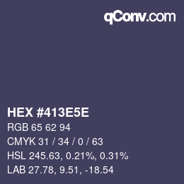Color code: HEX #413E5E | qconv.com