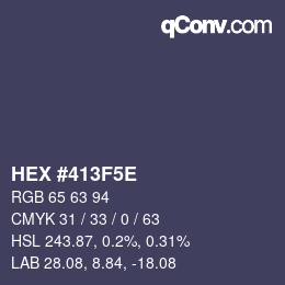 Color code: HEX #413F5E | qconv.com