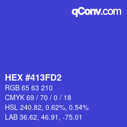 Color code: HEX #413FD2 | qconv.com