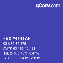 Color code: HEX #4141AF | qconv.com