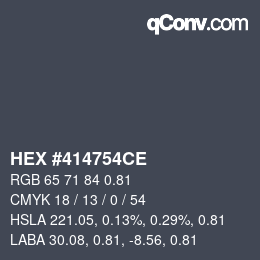 Farbcode: HEX #414754CE | qconv.com
