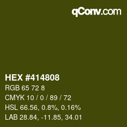 Farbcode: HEX #414808 | qconv.com