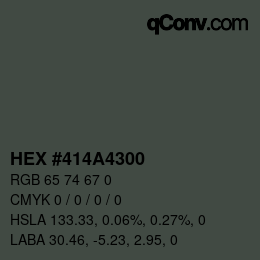 Farbcode: HEX #414A4300 | qconv.com