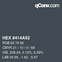Color code: HEX #414A52 | qconv.com