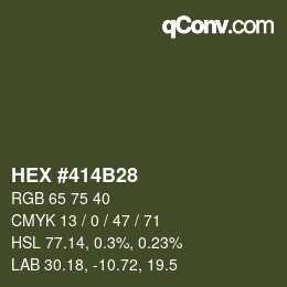 Color code: HEX #414B28 | qconv.com