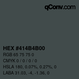 Color code: HEX #414B4B00 | qconv.com