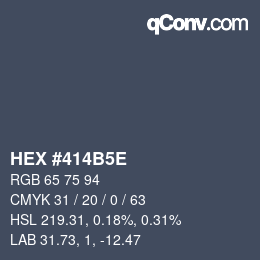 Color code: HEX #414B5E | qconv.com