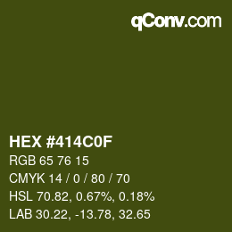 Color code: HEX #414C0F | qconv.com