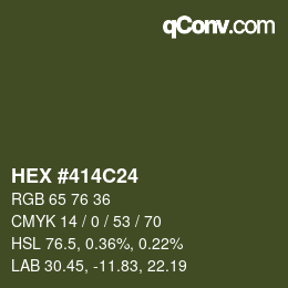 Color code: HEX #414C24 | qconv.com