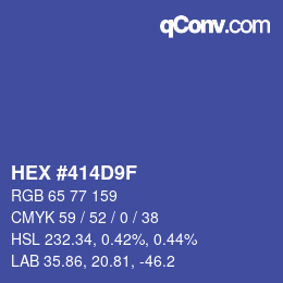 カラーコード: HEX #414D9F | qconv.com