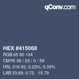 Color code: HEX #415068 | qconv.com