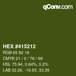 Color code: HEX #415212 | qconv.com