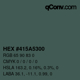 Farbcode: HEX #415A5300 | qconv.com