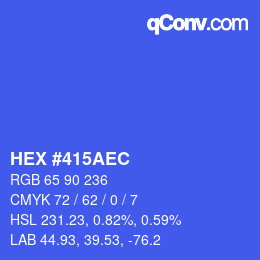 Farbcode: HEX #415AEC | qconv.com