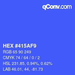 カラーコード: HEX #415AF9 | qconv.com