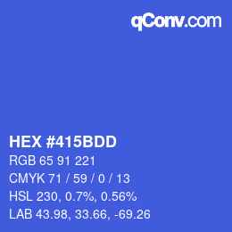 颜色代码: HEX #415BDD | qconv.com