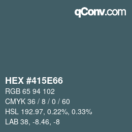 Code couleur: HEX #415E66 | qconv.com