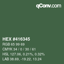 Color code: HEX #416345 | qconv.com
