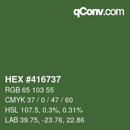 颜色代码: HEX #416737 | qconv.com