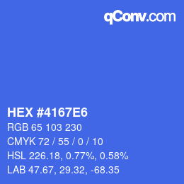 カラーコード: HEX #4167E6 | qconv.com