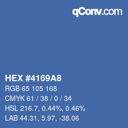 カラーコード: HEX #4169A8 | qconv.com