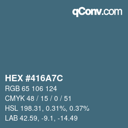 Farbcode: HEX #416A7C | qconv.com