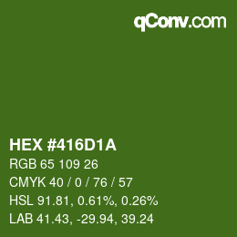 Farbcode: HEX #416D1A | qconv.com