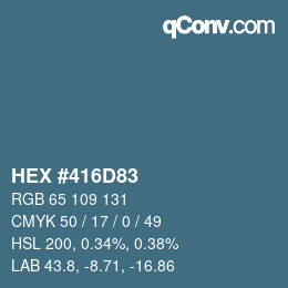 颜色代码: HEX #416D83 | qconv.com