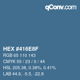 カラーコード: HEX #416E8F | qconv.com