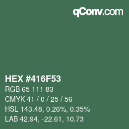 Color code: HEX #416F53 | qconv.com