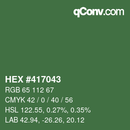 Código de color: HEX #417043 | qconv.com