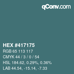 カラーコード: HEX #417175 | qconv.com
