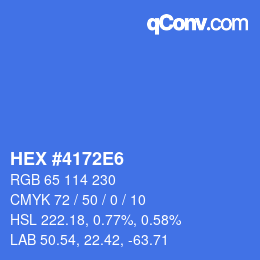 Farbcode: HEX #4172E6 | qconv.com